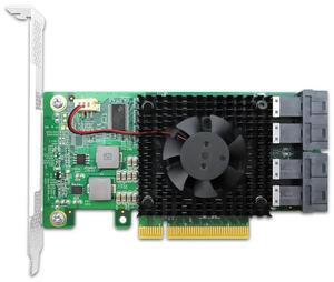 eShinreal 4 Port U.2 to PCI Express x8 SFF-8643 NVMe Switch  Adapter Card-PLX8724
