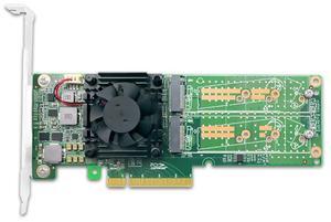 eShinreal PCI Express x 8 to Dual M.2 NVMe SSD Switch Adapter-PLX8747