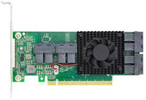 eShinreal 8-Port U.2 NVMe Card PCIe 3.0 x16 to SFF-8643 NVMe Switch Card (PLX8749)