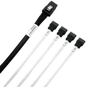 eShinreal Internal Mini SAS SFF-8087 to 4SATA Cable-motherboard end 80CM