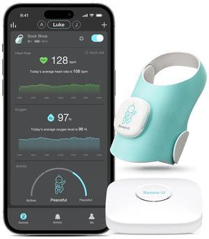 Sense-U Baby Smart Sock Shoe (Long Range) Baby Monitor - Track Heart Rate, Oxygen Levels from Anywhere
