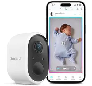 Sense-U AI Battery Baby Camera Monitor with Sensor-Free Sleep Breathing Movement Detection for Indoor and Outdoor Use