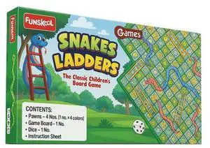 LIVEVIE Snakes & Ladders Classic Board Game for Kids & Family, 2-4 Players