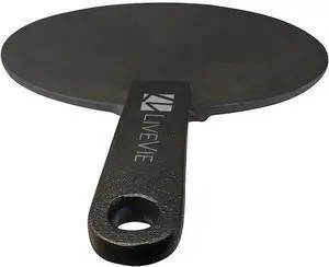 LIVEVIE Cast Iron  Skillet (Tawa), Pre-Seasoned Griddle Concave Pan with 5.5-Inch Handle, Cast Iron Pan for Pancakes, Quesadillas, Grilled Sandwiches & More, 10-Inch