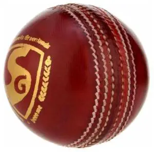 SG Cricket Shield 20 Premium Leather Ball (White & Red Color)