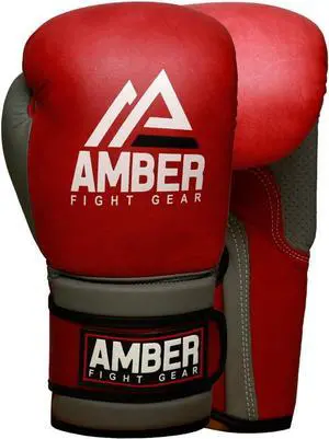 Amber Fight Gear Gladiator Real Leather Vintage Boxing Gloves for Boxing, Kickboxing, Muay Thai, Premium Cowhide Leather, Multi-Layered Foam, Secure Wrist Support 14 oz.