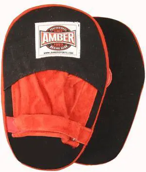 Amber Fight Gear Heavy Duty Canvas Punch Mitts - Durable Training Gear for Boxing, Kickboxing, MMA & Aerobics, Hook & Loop Closure for Secure Fit, Enhances Speed, Accuracy & Power