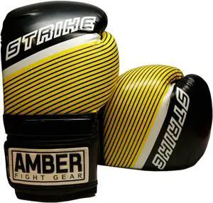 Amber Fight Gear Strike v1.0 Training Gloves Boxing Kickboxing Muay Thai Durable PU Leather Multi Layer Foam Shock Absorption Secure Wrist Support Breathable Design