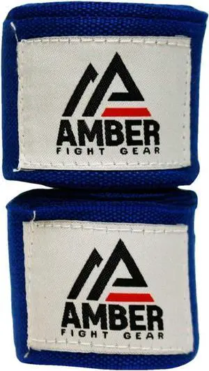 Amber Fight Gear Semi Elastic Professional 180-Inch Hand Wraps with Hook and Loop Closure for Boxing Kickboxing Muay Thai MMA for Men and Women  Sold as a Pair Blue