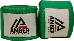 Amber Fight Gear Mexican Style 200 Inch Elastic Handwraps - Breathable, Durable, Machine Washable for MMA, Boxing, Kickboxing, Muay Thai Green
