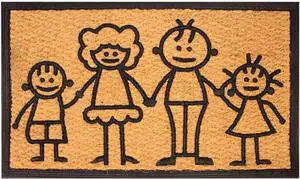 LIVEVIE Family First Coir & Rubber Welcome Doormat, Anti-Skid Entry Mat for Indoor & Outdoor Use, Traps Dirt, All-Weather Front Door Rug for Home, Patio, 30x18 Inches
