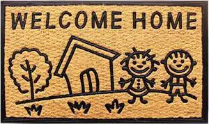 LIVEVIE Welcome Home Doormat, Coir & Rubber, Outdoor/Indoor Entry Mat with Anti-Skid Backing, Stylish Decorative Design for Front Door & Patio 30x18 Inches