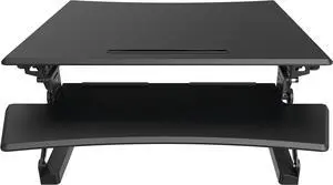 LIVEVIE  Adjustable Desk Stand, Sit to Stand Workstation, Ergonomic Height Adjustable Converter, Compact & Sturdy for Home & Office, 35x22 Inches, Black