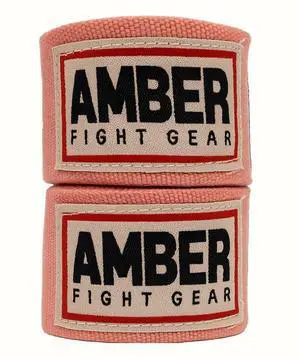 Amber Fight Gear Semi Elastic Professional 180-Inch Hand Wraps with Hook and Loop Closure for Boxing Kickboxing Muay Thai MMA for Men and Women  Sold as a Pair Black Pink