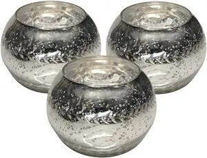 Livevie Champagne Collection Etched Glass Diamond Shaped Votive, Handmade Glass Votive Candle Holders for Weddings and Home Decor (Set of 3), Large Medium