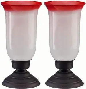 Livevie Roseberry Collection Hurricane Handmade Glass Votive Candle Holders for Weddings and Home Decor (Set of 2), Large Small