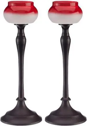 Livevie Roseberry Collection T-Lite Handmade Glass Votive Candle Holders for Weddings and Home Decor, (Set of 2) Large Medium