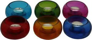 LIVEVIE Elegant Glass T-Lite Votive Decorations - Perfect for Weddings, Home Décor, and Parties (Set of 6)