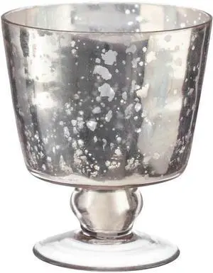 LIVEVIE Champagne Collection Conical Bowl Shaped Handmade Glass Votive Candle Holders - Ideal for Weddings and Home Décor (Set of 2)