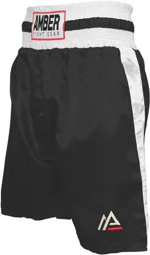 Amber Fight Gear Champion Pro Style Boxing Kickboxing Muay Thai MMA Training Shorts, Full-Length Trunks with Side Splits
