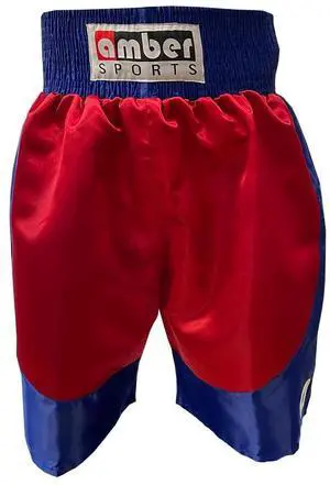 Amber Sporting Goods Men's Boxing Shorts, Ultra Lightweight, Durable - Ideal for MMA, Muay Thai Red/Blue Large