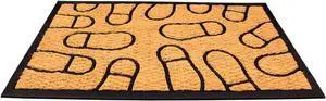 LIVEVIE Footprint Front Door Mat, Stylish Low-Profile Doormat for Indoor/Outdoor Entrance, Welcome Mat