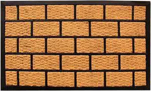 LIVEVIE Brickhouse Front Door Mat, Stylish Low-Profile Doormat for Indoor/Outdoor Entrance, Welcome Mat 30 x 18 Inches
