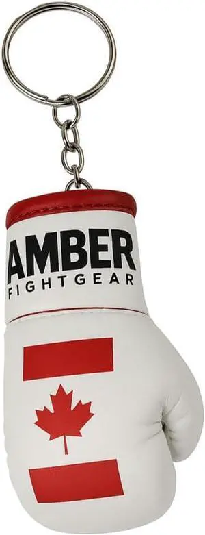 Amber Fight Gear Boxing Glove Replica Keyring Canada Authentic Miniature Souvenir with Heavy-Duty Design