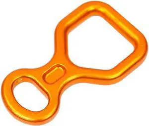 Amber Fight Gear Figure 8 Rappel Descender 25kN Belay Device for Climbing, Caving, Rescue & Abseiling, Lightweight Aircraft-Grade Aluminum, Single & Double Rope Compatible