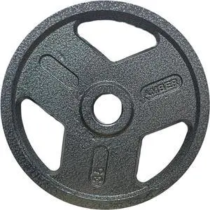 Amber Fight Gear Tri-Grip Weight Plates Durable Cast Iron for Versatile Strength Training - Ideal for Squats, Deadlifts, Bench Press, Multiple Weight Options Available, Sold as Pair 5 lbs.