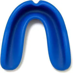 Amber Fight Gear Adult Single Mouthpiece with Durable Ventilated Case - Customizable Fit, Boil and Wear Instructions, Solid Construction for Superior Protection, Blue