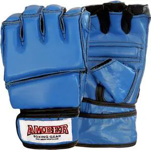 Amber Fight Gear Premium Grappling Gloves for MMA Leather, Enhanced Grip, Excellent Wrist Support, Breathable Comfort - Ideal for Grappling and Clinch Fighting and Colors X-Large