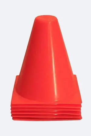 Amber Fight Gear  Ultimate Training Essentials 6-Piece Durable PVC Cones for Dynamic Workouts Portable, Stable, and Versatile Elevate Your Game with Ease,6"