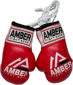 Amber Fight Gear Mini Boxing Glove Replicas The Perfect Accessory for Boxing Fans and Unique Gift Giving - Authentic, Detailed, and Sporty Rear-View Mirror Decoration Red