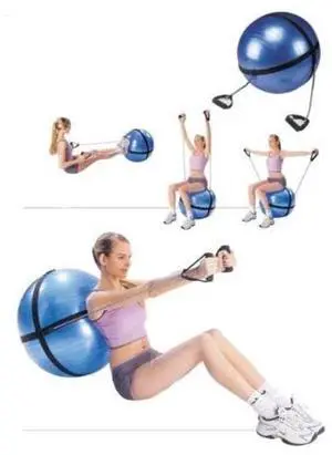 Amber Fight GearPremium Fitness Ball with Strap  Stability, Core Strength & Balance Trainer for Home Gym & Physical Therapy, Anti-Burst & Non-Slip Exercise Ball 65cm