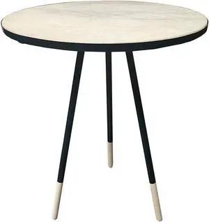 LIVEVIE Rhein Collection Marble Top End Table - Indoor Décor & Serving Table for Home & Office, 20-Inch