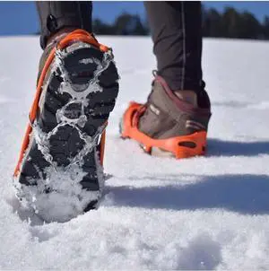 Amber Fight Gear Momentum Traction Spikes 12-Point Stainless Steel Claw Spikes, Diamond Pattern for Superior Grip, Ergonomic Design for Comfort, Weather-Resistant to -40°C, Ideal for Winter Use