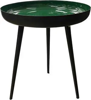 LIVEVIE Bregenz Collection Enamel-Coated Metal End Table Versatile Indoor Decor & Serving Table for Home and Office, Forest Green, 20 * 24 inches