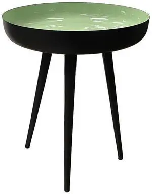 LIVEVIE Bregenz Collection Enamel-Coated Metal End Table Versatile Indoor Decor & Serving Table for Home and Office, 16*20 inch lime green