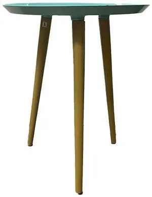 LIVEVIE Bregenz Collection Enamel-Coated Metal End Table Versatile Indoor Decor & Serving Table for Home and Office, 16*19 inch Light Blue