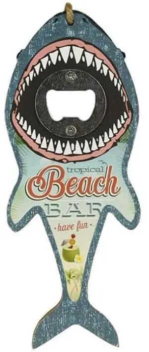 LIVEVIE Shark Bottle Opener for Beer, Soda, and Pop Tops - Wall Mount Bartender Kitchen Barware