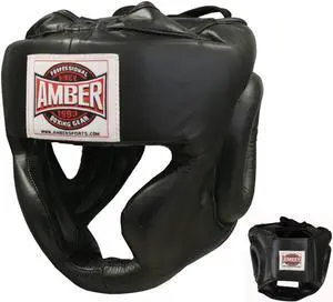 Amber Fight Gear Extreme Full-Face Leather Headgear Ultimate Protection