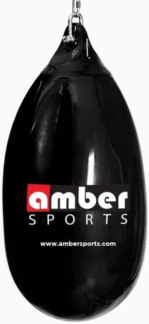 Amber Fight Gear Seamless Anti-Leak 110lb Water Punching Heavy Bag for Adults Heavy Duty Boxing Water Bag for MMA & Kickboxing Indoor & Outdoor Use UV Resistant Vinyl Material Easy Assembly Black