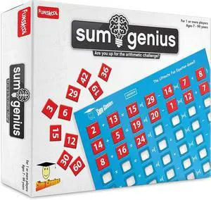 LIVEVIE Sum Genius Math Board Game for Kids Ages 7+, Fun Educational Puzzle for 1+ Players  Builds Logical Thinking, Problem Solving & Arithmetic Skills