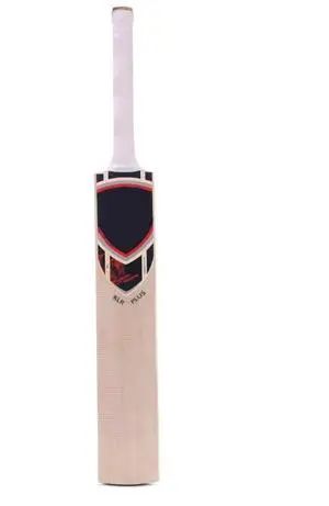 Amber Fight Gear KLR Plus Kashmir Willow Cricket Bat, Handcrafted Grade R Willow with Web Tape Front and Full Sticker Back Kashmir Willow Handle, Red and Black