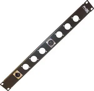 ProX T-1U8XLR 1U Rack Panel Punched for 8 XLR, Speaker Twist connector or Power Connection Compatible Connectors