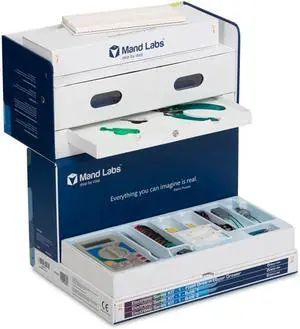 LIVEVIE Mand Labs KIT-1 Standard Edition Version 4 STEM Electronics Kit with 57 Projects, 136 Components, 2 Guide Books, 60 Videos, and Flash Drive for DIY Learning in Electronics and Robotics