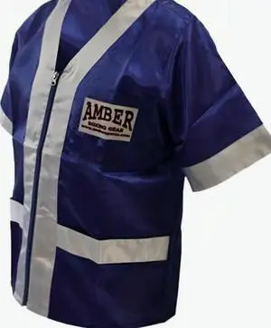 Amber Fight Gear Satin Boxing Cornerman's Jacket, Premium Cornerman Support & Style Gear with Durable Satin, Ample Pockets & Tailored Fit x-large