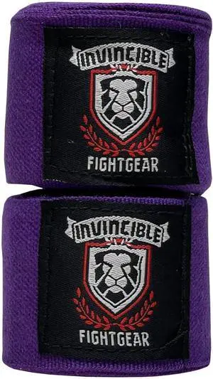 Amber Fight Gear  Hand Wraps, Semi-Elastic Boxing Wraps with Thick Double-Cut Stretch for Ultimate Protection, Ideal for Boxing, MMA, Kickboxing 200 Inch Purple