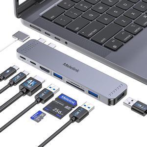 Melelink USB C Hub Adapter for MacBook, Mac Adapter Multiport 8 in 2 USB-C Hub with HDMI 4K, Thunderbolt 3 Port, USB C&A Data Ports, USB-C to SD/TF Card Slot,Accessories for MacBook M3 M2 M1 2024-2018